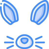 A blue bunny head with ears and nose vector