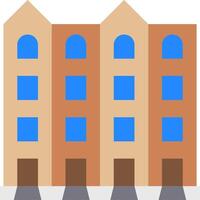 A building with windows and doors on the side vector