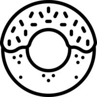 A donut icon in black and white vector