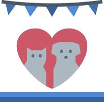 A dog and cat are in a heart with bunting vector
