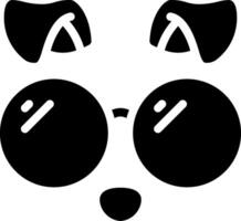 A black and white dog with sunglasses on its face vector