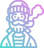 A man with a beard and a pipe in his hand vector