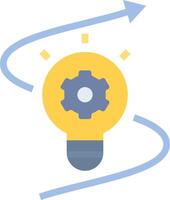 An icon of a light bulb with gears inside vector