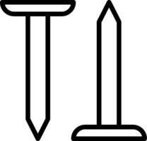 A pair of nails and a hammer icon vector