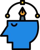 A blue head with a pencil in it vector