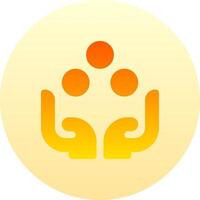 A yellow circle with an orange and orange icon vector