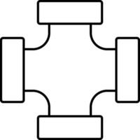 A cross shaped object with four pieces vector