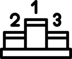 A black and white image of a podium with three numbers vector