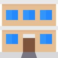 A two story building with blue windows vector