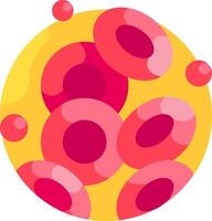Red blood cells in a circle with a yellow center vector