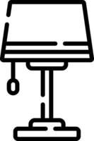 A black and white illustration of a lamp vector
