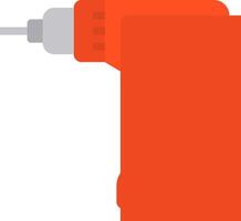 An orange drill with a white handle vector