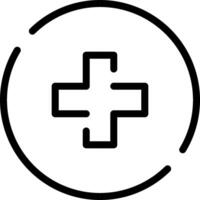 A black and white medical cross in a circle vector