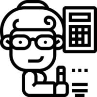 A woman with glasses and a calculator vector