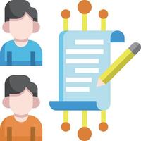 A person is holding a pencil and a document vector