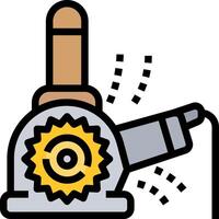 A cartoon machine with gears and a wheel vector