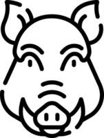 A pig head outline on a white background vector