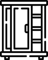 A cabinet with doors and drawers on a white background vector