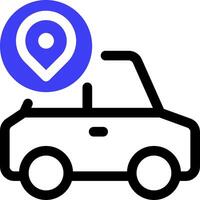 A car with a map pin on top vector