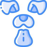 A cartoon dog with two eyes and a nose vector