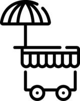 A cart with an umbrella on top of it vector