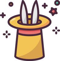 Magician hat with two rabbit ears and a star vector