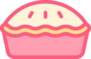 A pink and yellow cake icon vector