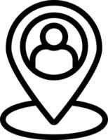 A location marker icon with a person in the center vector