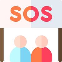 Sos logo with two people in front of it vector