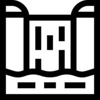 A black and white icon of a building vector