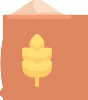 A bag of wheat is shown in a flat design vector