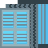 A blue and gray striped wallpaper with a window vector