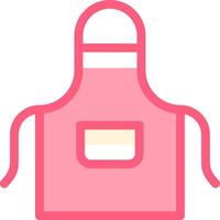 A pink apron with a white background vector