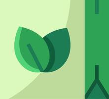 A green leaf is shown on a clock vector