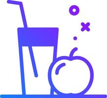 A glass of juice and an apple vector