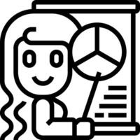 A woman holding a magnifying glass and pointing to a document vector