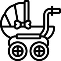 Baby carriage icon for coloring pages vector