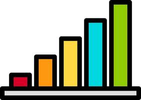 A bar chart with colorful bars vector