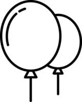 A black and white balloon with a stick vector