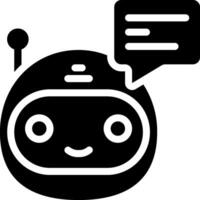 A black and white robot with a speech bubble vector