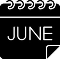 June calendar icon vector