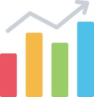 A graph with an arrow going up vector