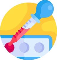 A syringe with a red liquid in it vector