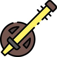 A cartoon instrument with a long stick vector