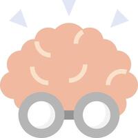 A brain with glasses on it vector