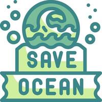 Save ocean logo with waves and text vector