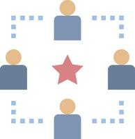 A group of people with a star in the middle vector