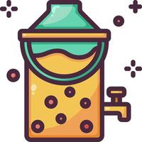 A juice machine with a lid and a glass vector