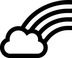 A black and white cloud with a rainbow in the sky vector