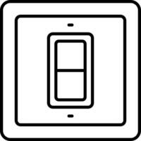 A black and white image of a light switch vector